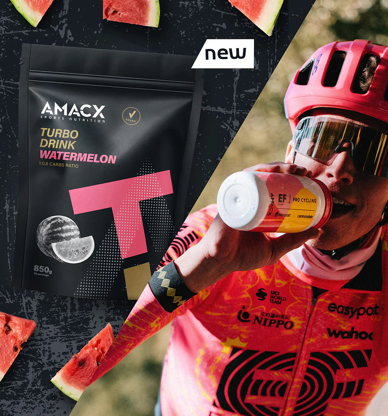 Amacx Turbo Drink Vandmelon, 2 stk. Turbo Drink inkl. Amacx drikkedunk
