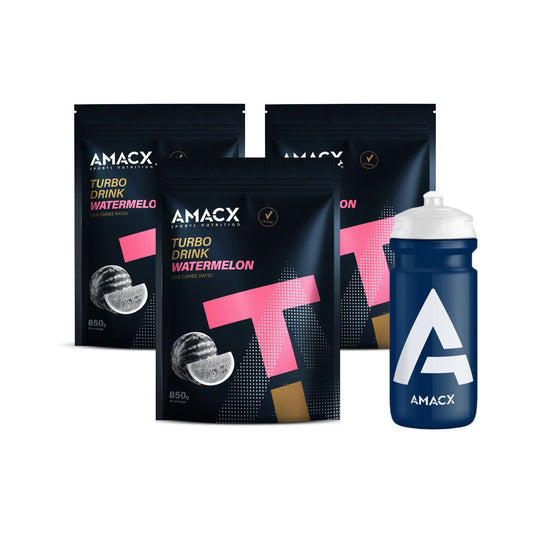 Amacx Turbo Drink Vandmelon, 3 stk. Turbo Drink inkl. Amacx drikkedunk