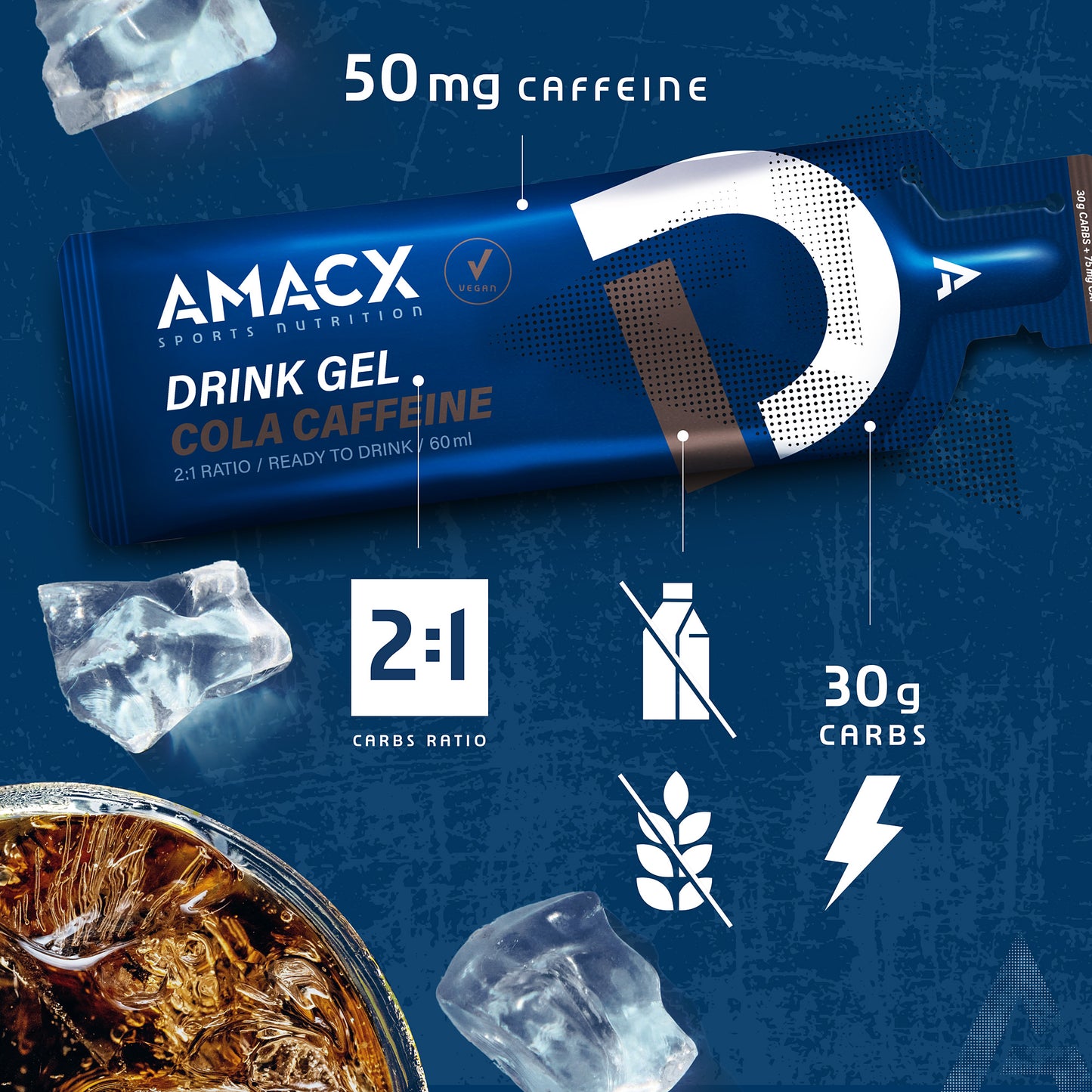 Amacx Drink Gel Cola, Koffein