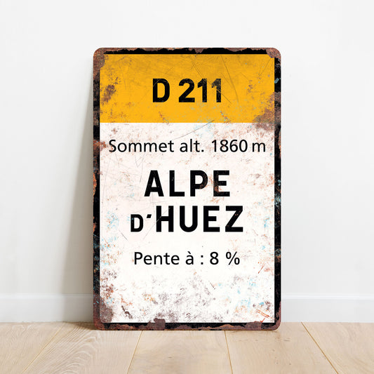 Alpe d'Huez - Vintage metalen bord
