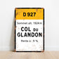 Col du Glandon - Vintage metalskilt