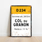 Col du Granon - Vintage metalskilt