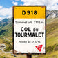 Col du Tourmalet - Vintage metalen bord