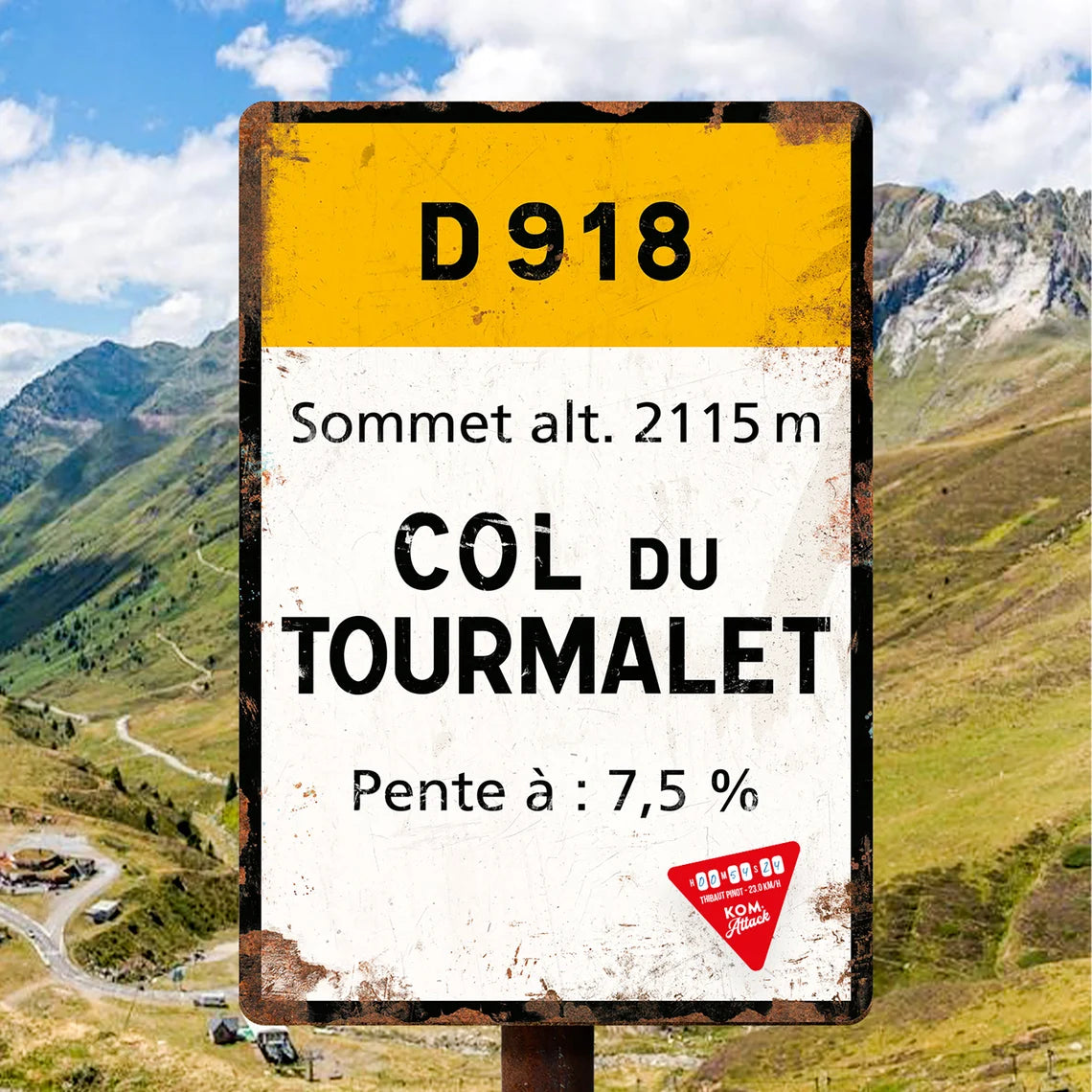 Col du Tourmalet - Vintage metalen bord