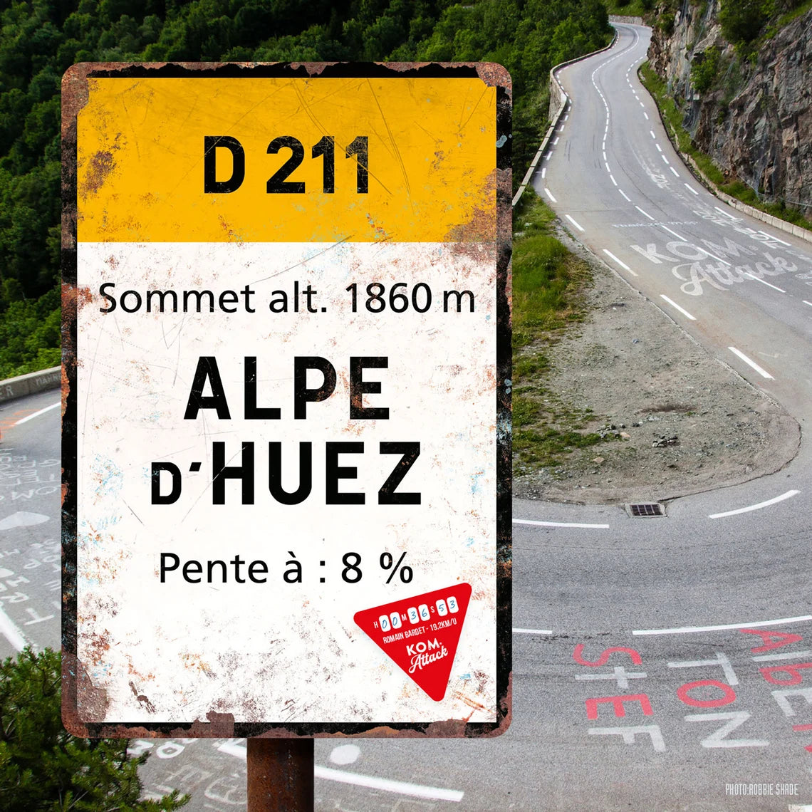 Alpe d'Huez - Vintage metalen bord